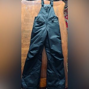 Kids size medium, black, snow bib.